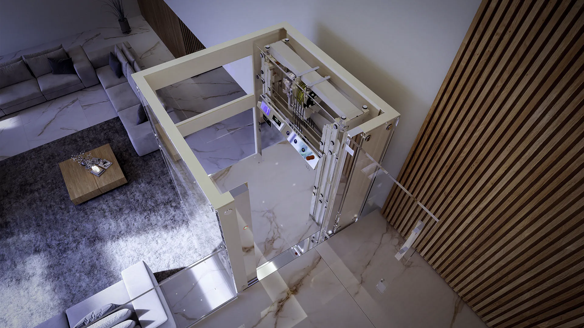 esempio di ascensore vetrato